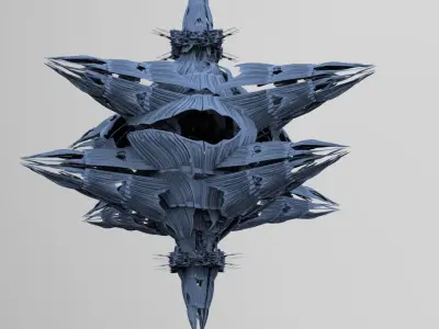 Spaceship Cloud Science ship  Low-poly 3D model