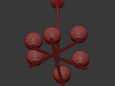 GRANVILLE chandelier with balls hanging from it 3D model