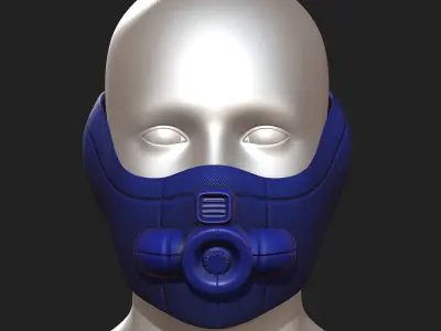 Gas mask respirator scifi futuristic  Low-poly 3D model 3