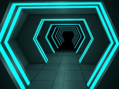 Sci Fi Tunnel 3D model 38