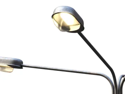 Collection Road Street Lights  Low-poly 3D model