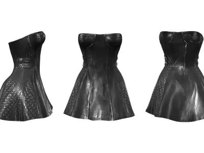 Leather Bustier Dress Low-poly 3D model
