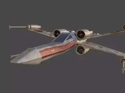 x-wing low poly model Star Wars Low-poly 3D model