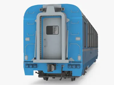  Observation-Class Train Car with Luxury Seating Blue with Interior 