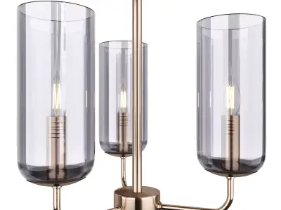 Pallazzo 3 Light Smoked Glass Chandelier 3D model