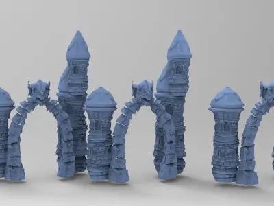 Darkstar Winter stylised Archway towers 3D model