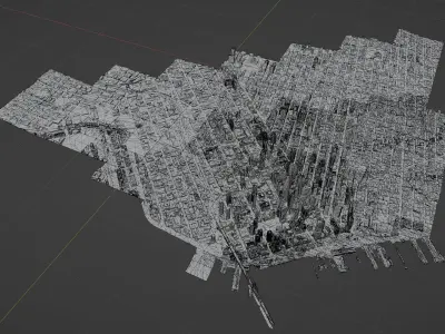 San francisco 3D Skyline City Map Low-poly 3D model