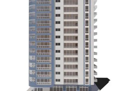 Residential Building with internal 6 3D model