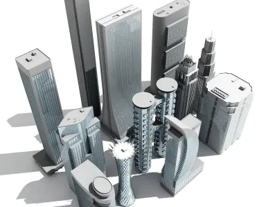 12 Buildings 3D Models 3D model