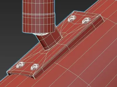 rotary ceiling light - gold 3D model