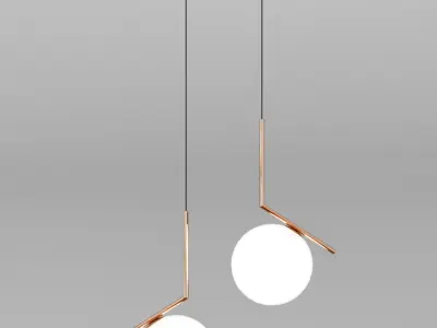 Chandelier pendant light - rose gold 3D model