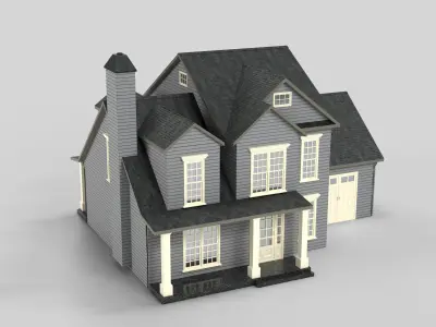 British House Design 14T2  Low-poly 3D model