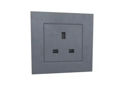 Switch Socket UK v1 008 Low-poly 3D model