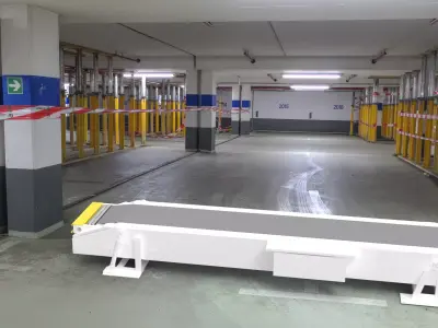 Three section telescopic belt loading conveyor 3D design 3D model