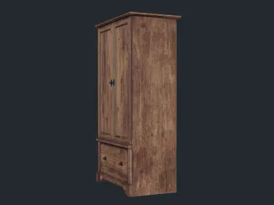 Wooden Almirah  Low-poly 3D model