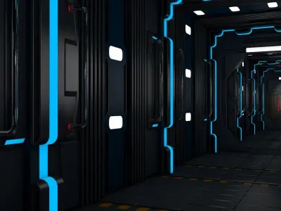 Sci Fi Corridor 3D model 104