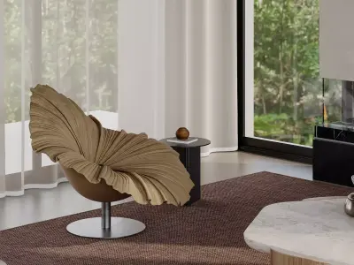 Living Room and Kitchen with Dinning Set Low-poly-132 Low-poly 3D model