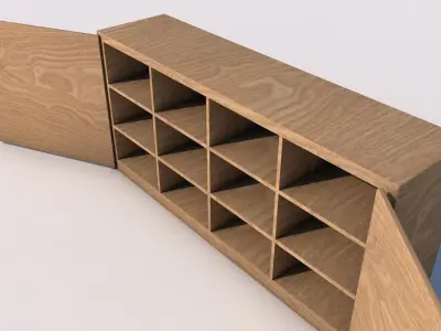 Closet wooden cabinet 3D model