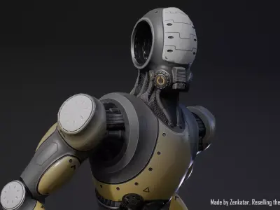 Rigged colored robot low-poly 3d model v3 Low-poly 3D model