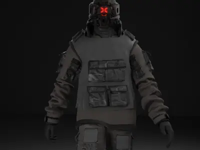 Cyberpunk Character - Cyber Street Punk Low-poly 3D model