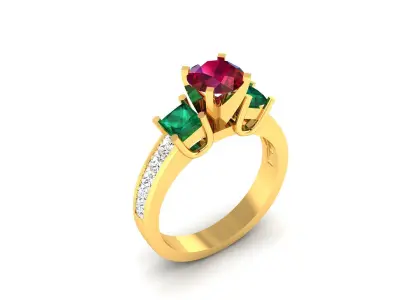 Women Ring  Render 3dm STL OBJ FBX Details 3D print model 178
