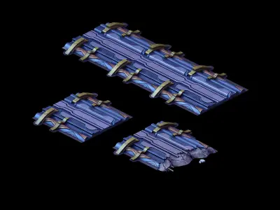 Mining field - maglev transport track 01 3D model