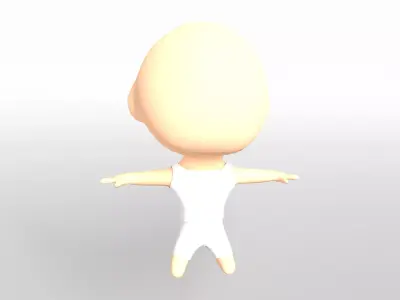 Cartoon Character Template Free low-poly 3D model