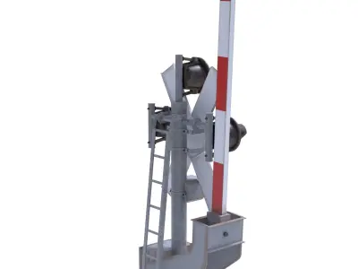 Rail Crossing Traffic Light Weathered 2 3D model