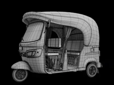 TRICYCLE - RICKSHAW - PIAGGIO 3D MODEL Low-poly 3D model