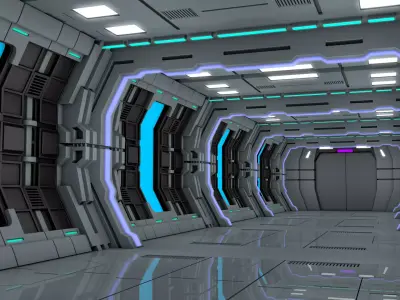 Sci Fi Corridor Station 3D model