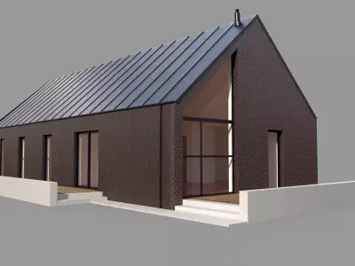 Modern Barn Style House 3D model