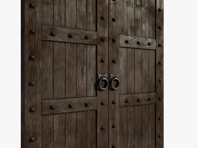Medieval Door Low-poly 3D model