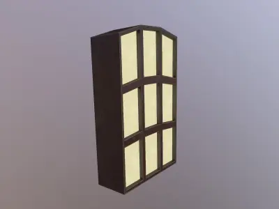 Low Poly Window door with windows Free low-poly 3D model