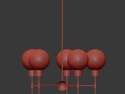 Untitled chandelier with four balls 3D model