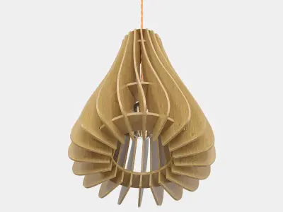 warmly-handmade-wood-pendant-lamps pendant light made from wood 3D model