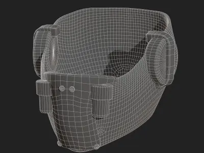 Gas mask helmet protection scifi futuristic 3d model  Low-poly 3D model