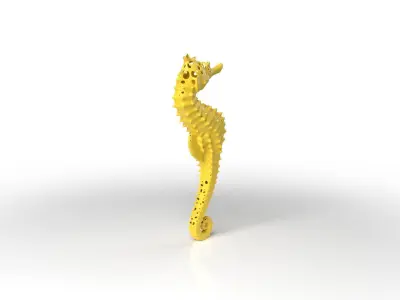 Seahorse Dust Voronoi Low-poly 3D model
