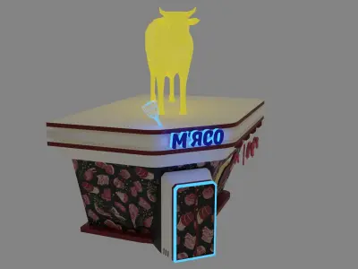 MarketPlace Meat Low-Poly Game Ready PBR Low-poly 3D model