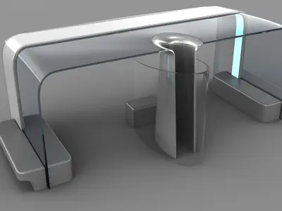 Modern Bus Stop7 Low-poly 3D model