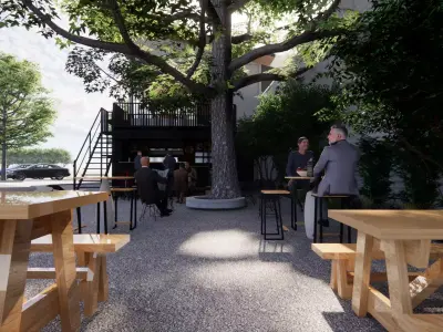 2 Storey Marketing Gallery with Interior and Landscape Skp  Low-poly 3D model