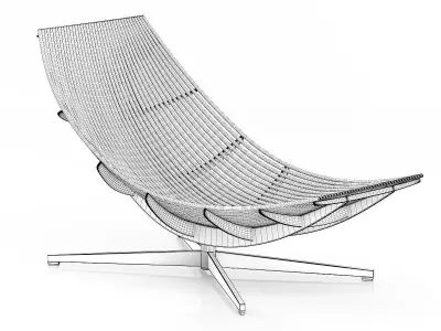 Black Modern Lounge Chair 3D model