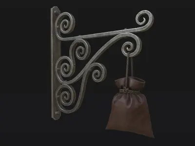 Medieval Store Sign Low-poly 3D model