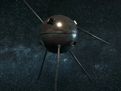 Vanguard TV3 Satellite Low-poly 3D model