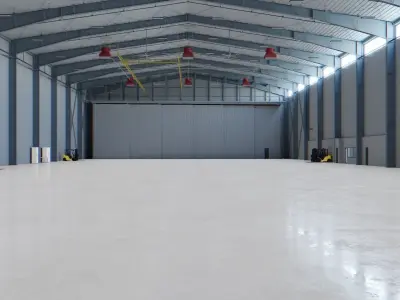 Airplane Hangar Interior 5 Low-poly 3D model