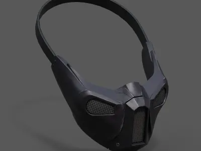 Gas mask helmet protection pollution scifi fantasy  Low-poly 3D model