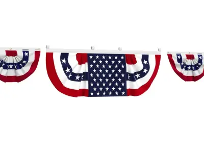 American Flag Bunting Banner Set 3D model