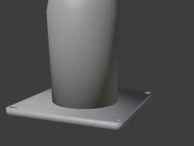Low poly streetlight pole with light 3D model