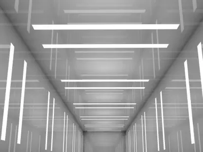 Sci Fi Corridor Low-poly 3D model 2