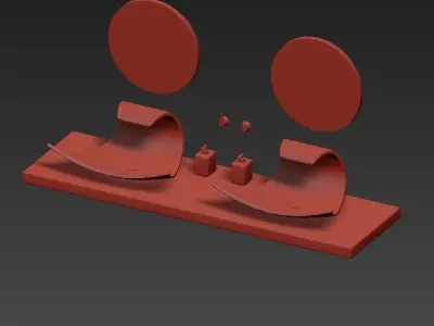 Bathroom plate with two circles 3D model