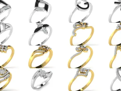 Diamond Ring For Women 3d Print Model 3D Model Pack